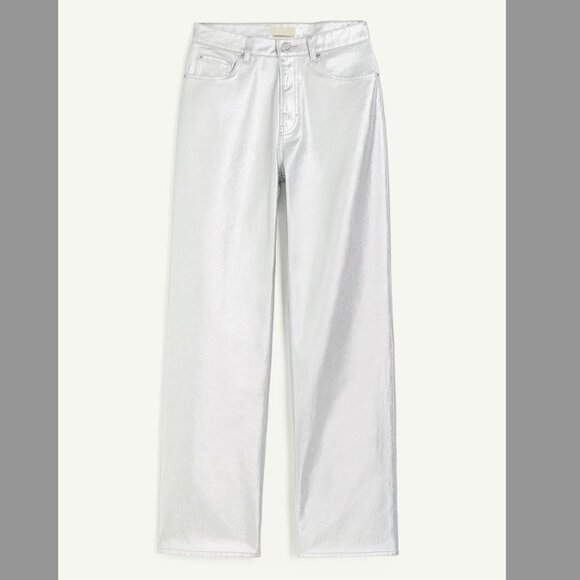 NWOT Silver Wide Leg Jeans | H&M Women’s - Halloween & Holiday Festive - Picture 6 of 6